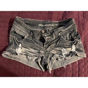 Juniors Blue Asphalt Jean Shorts Size 3